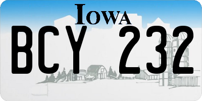 IA license plate BCY232