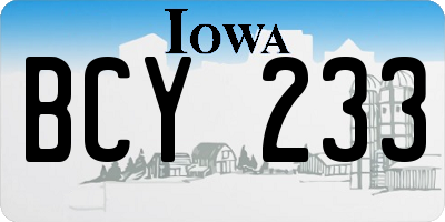 IA license plate BCY233
