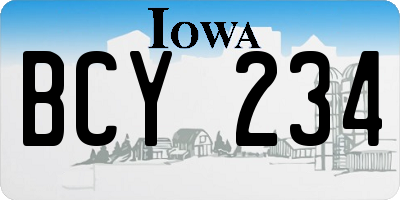 IA license plate BCY234