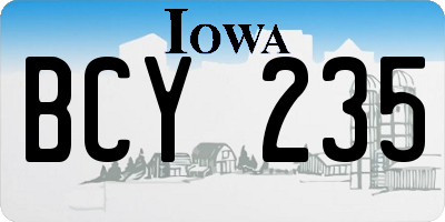 IA license plate BCY235