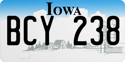 IA license plate BCY238