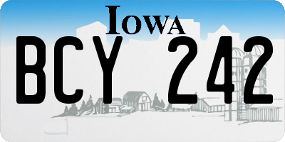 IA license plate BCY242