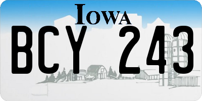 IA license plate BCY243