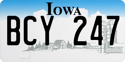 IA license plate BCY247