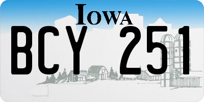 IA license plate BCY251