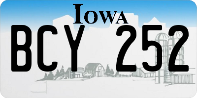 IA license plate BCY252