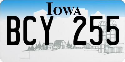 IA license plate BCY255