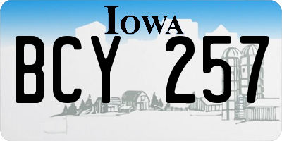 IA license plate BCY257