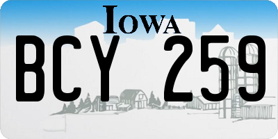 IA license plate BCY259
