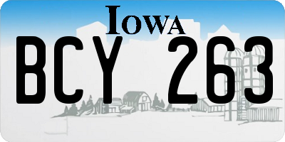 IA license plate BCY263