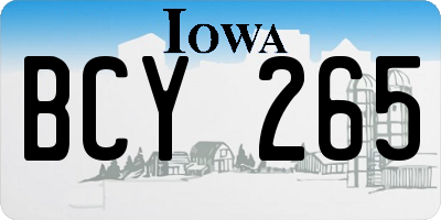 IA license plate BCY265