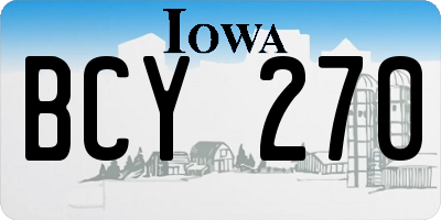 IA license plate BCY270