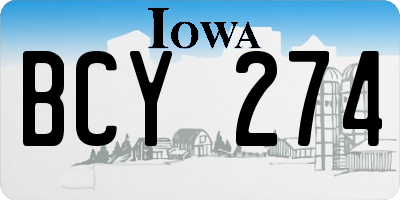 IA license plate BCY274