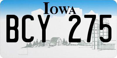 IA license plate BCY275