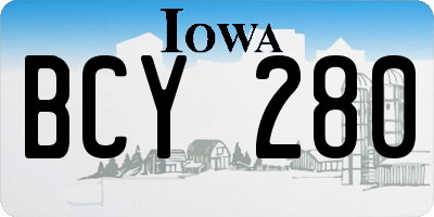 IA license plate BCY280
