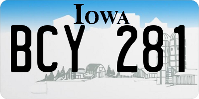 IA license plate BCY281