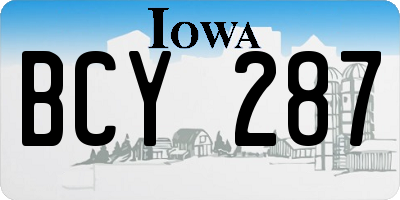 IA license plate BCY287