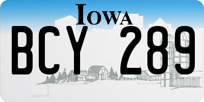 IA license plate BCY289