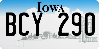 IA license plate BCY290