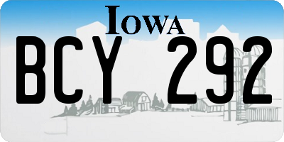 IA license plate BCY292