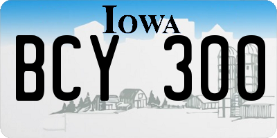 IA license plate BCY300