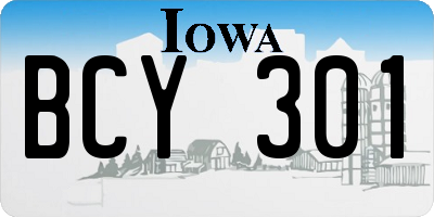 IA license plate BCY301