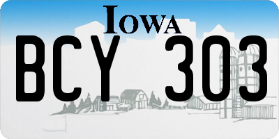 IA license plate BCY303
