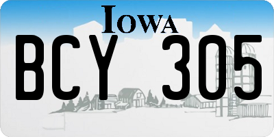 IA license plate BCY305