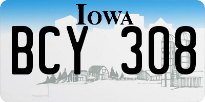 IA license plate BCY308