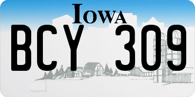 IA license plate BCY309