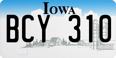 IA license plate BCY310