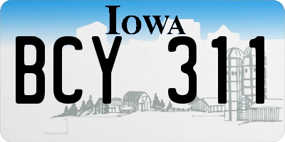 IA license plate BCY311