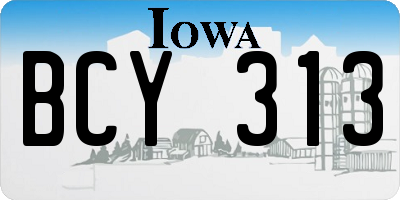 IA license plate BCY313