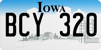 IA license plate BCY320