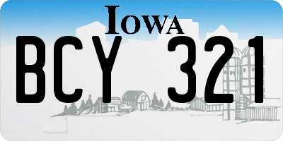 IA license plate BCY321