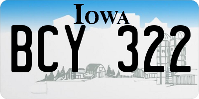 IA license plate BCY322