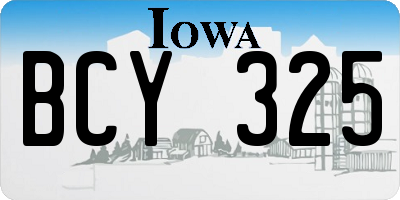 IA license plate BCY325