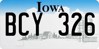 IA license plate BCY326