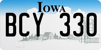 IA license plate BCY330