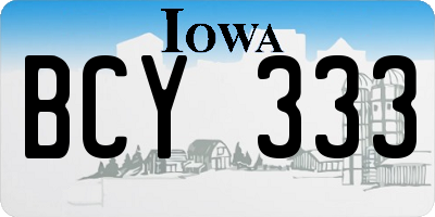 IA license plate BCY333