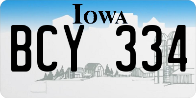 IA license plate BCY334
