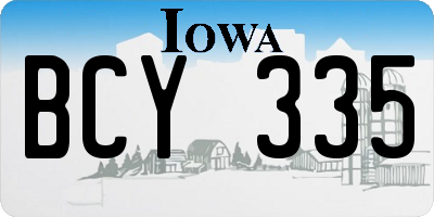 IA license plate BCY335