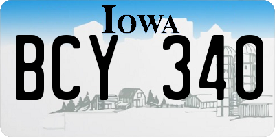 IA license plate BCY340