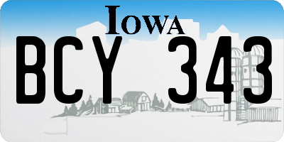 IA license plate BCY343