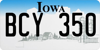 IA license plate BCY350