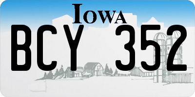 IA license plate BCY352