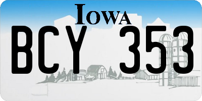 IA license plate BCY353