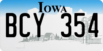 IA license plate BCY354