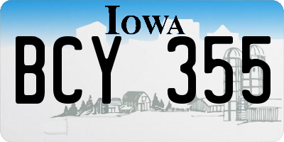 IA license plate BCY355