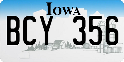 IA license plate BCY356